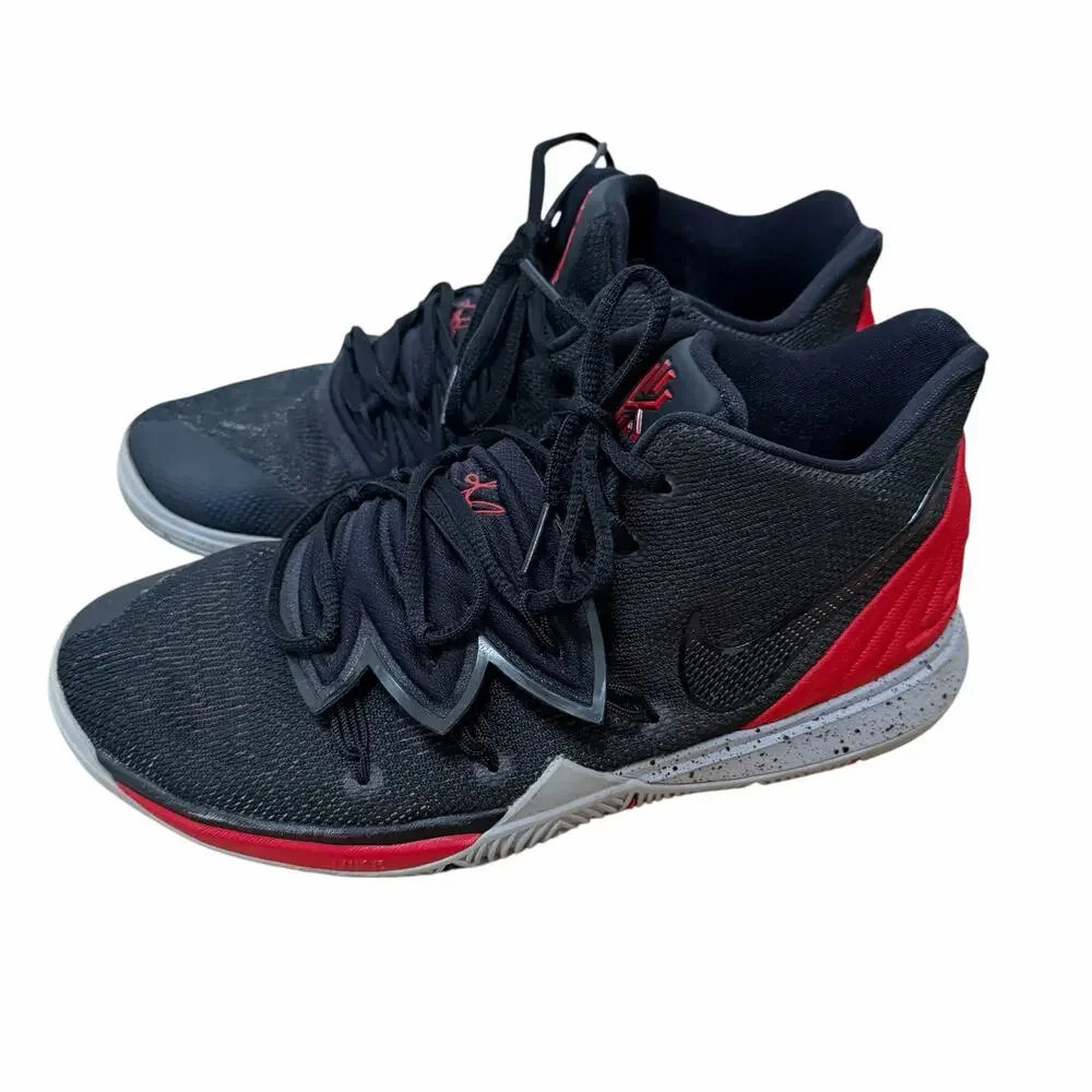 Nike Kyrie 5 Bred Black University Red Sneakers Sz 7Y